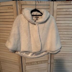 Elegant White Faux Fur Cape